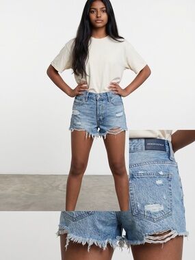 Aeropostale Light Wash Distressed Denim Cutoff Shorts